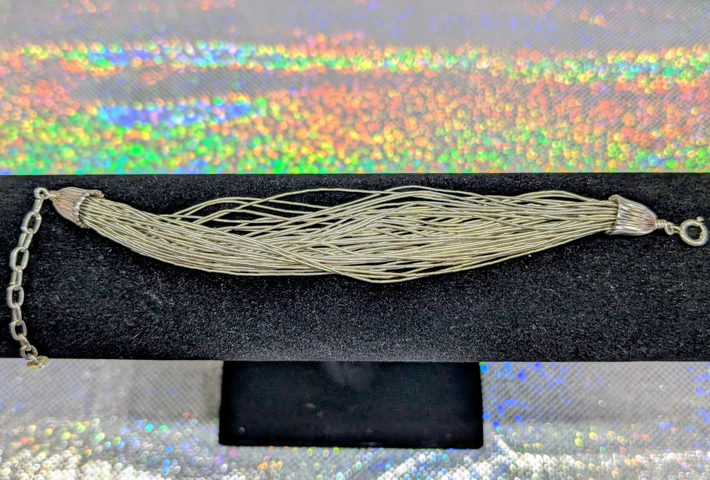 Carolyn Pollack Native American 45 Strand, Liquid Silver Bracelet (Vintage Bracelet #31 )