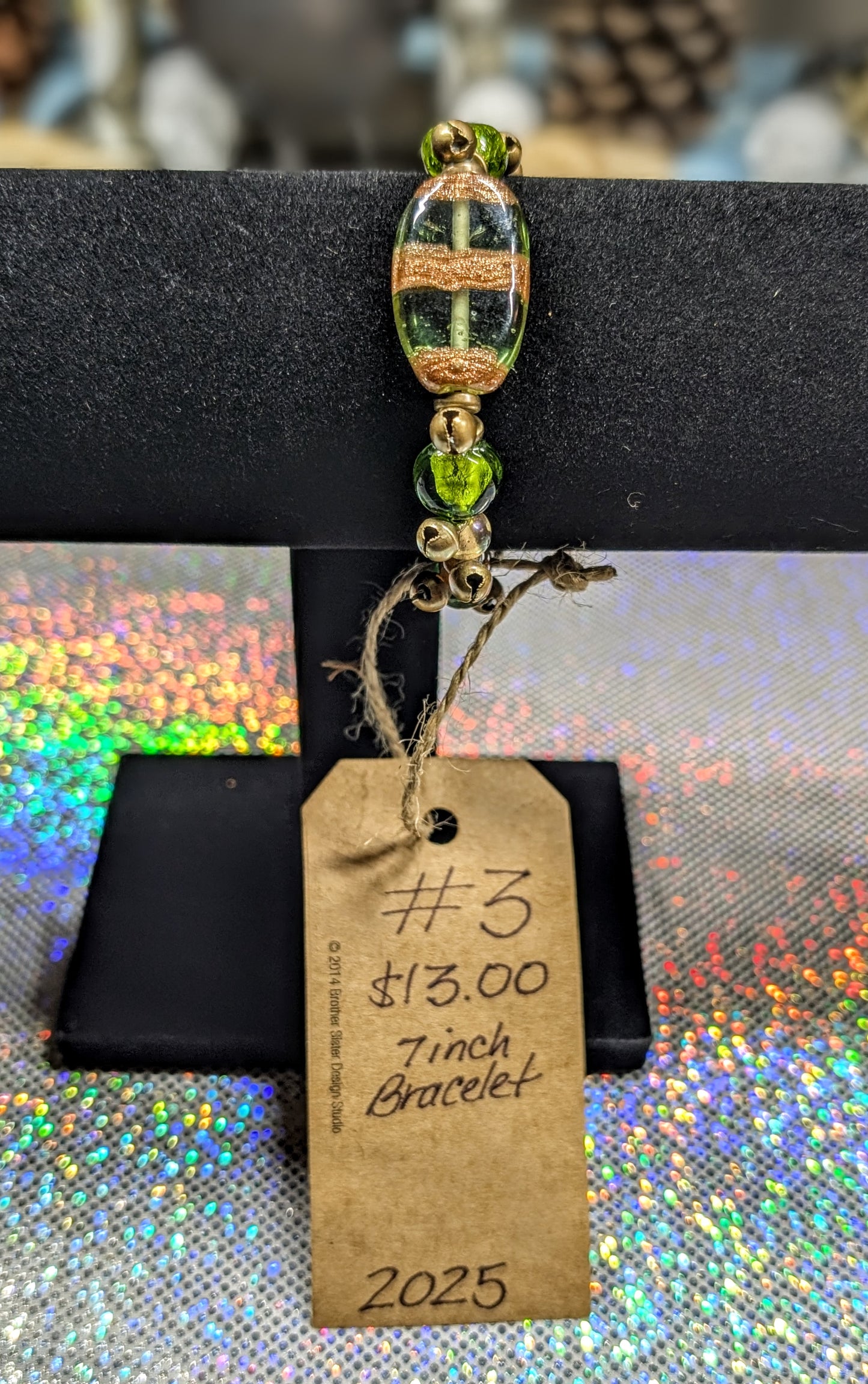 Green Fairy Bracelet w/ Glass Beads (Bracelet #3)