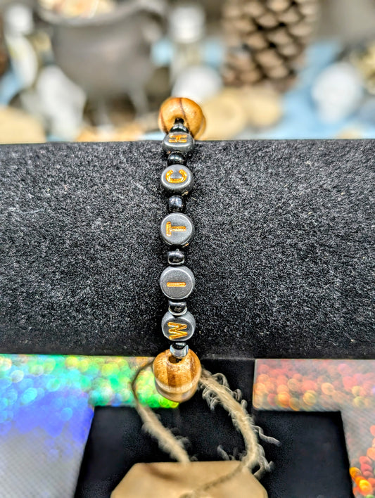 Wood Bead "Witch" Bracelet (Bracelet #4)