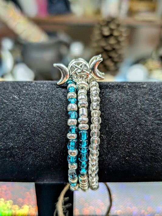 Triple Moon Goddess 3 Bracelet SET (Bracelet #9)