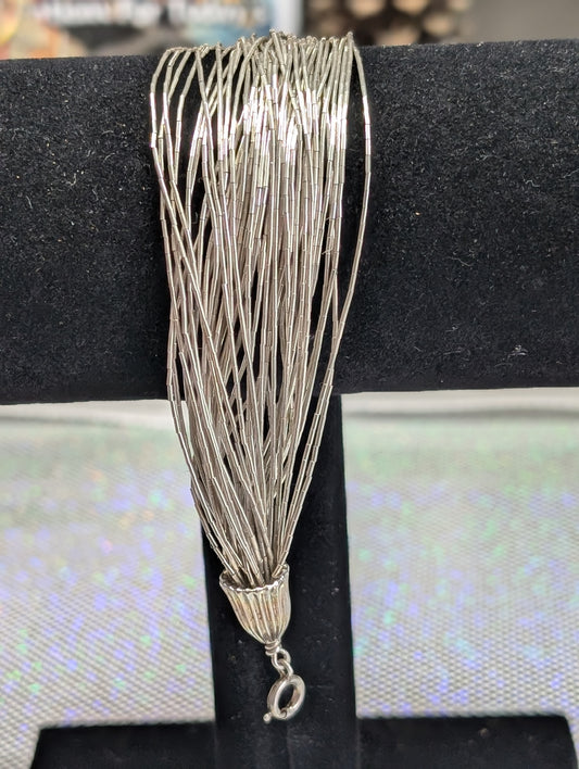Carolyn Pollack Native American 45 Strand, Liquid Silver Bracelet (Vintage Bracelet #31  )